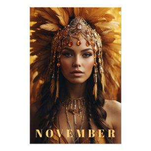 *~* Citrine AP53 NOVEMBER Headdress Birthstone Fotodruck