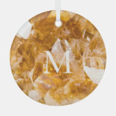 Citrine Birthstone Monogram Personalisiert Name Ornament Aus Glas (Vorderseite)