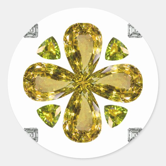 Citrine Clover Runder Aufkleber (Vorderseite)