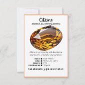 Citrine Crystal Meaning Card Einladung (Vorderseite)