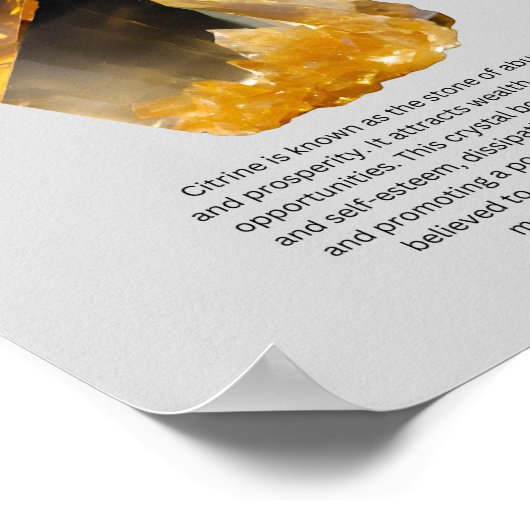 Citrine Crystal Meaning Poster (Ecke)