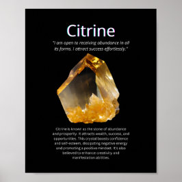 Citrine Crystal Stone Bedeutung Poster
