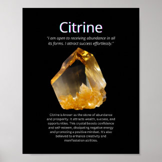 Citrine Crystal Stone Bedeutung Poster