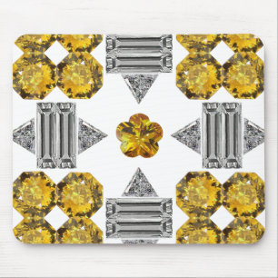 Citrine Diamond Gemstone Art, gelb Mousepad