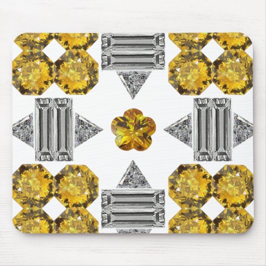 Citrine Diamond Gemstone Art, gelb Mousepad (Vorne)