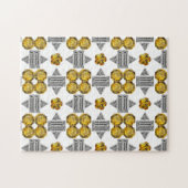 Citrine Diamond Gemstone Art, gelb Puzzle (Horizontal)