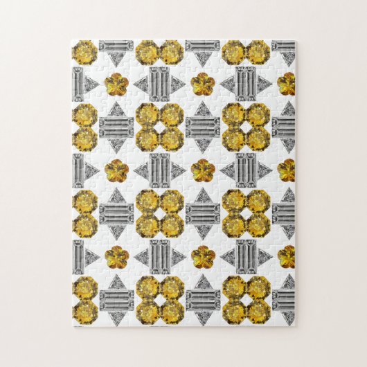 Citrine Diamond Gemstone Art, gelb Puzzle (Vertikal)