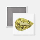 Citrine Gemstone Gelb Magnet (Vorderseite/Rückseite)