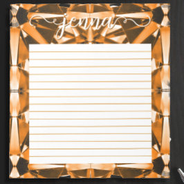 Citrine Gemstone Personalisiert Lined Notizblock
