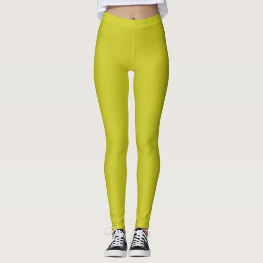 Citrine Solid Schlicht Color Leggings (Vorderseite)