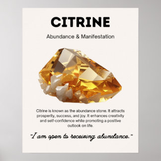 Citrine Stone Crystal Poster