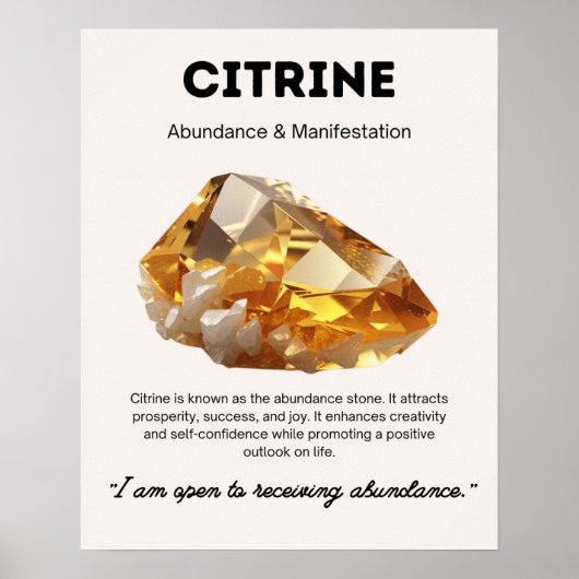 Citrine Stone Crystal Poster (Vorne)