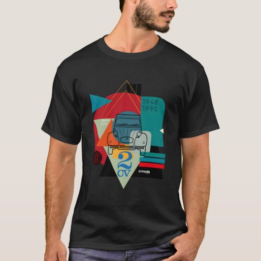 Citroã"N 2Cv Französisches Symbol T-Shirt (Vorderseite)