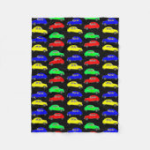 Citroen 2 CV gepolstertes Muster Fleecedecke (Vorderseite)