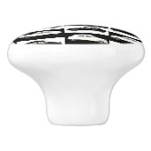 Citroen 2 CV gepolstertes Muster Keramikknauf (Seitenansicht)