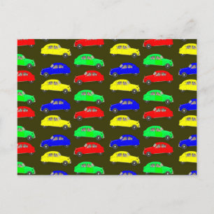 Citroen 2 CV gepolstertes Muster Postkarte