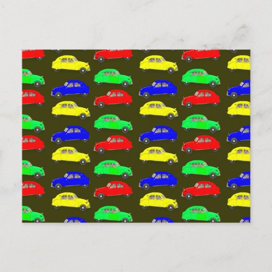 Citroen 2 CV gepolstertes Muster Postkarte (Vorderseite)