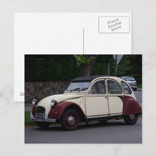 Citroën 2 CV Postkarte (Vorne/Hinten)
