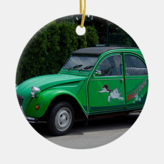 Citroen 2 CV Sauss Ente Keramik Ornament (Vorne)