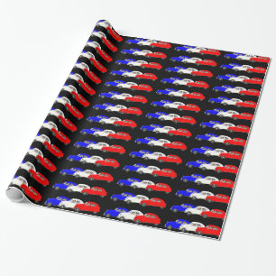 Citroën 2 CV Tricoloure Geschenkpapier