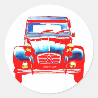 Citroen 2CV 2 Runder Aufkleber
