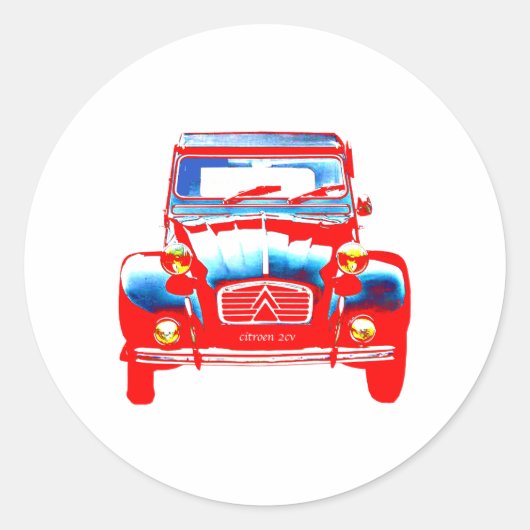 Citroen 2CV 2 Runder Aufkleber (Vorderseite)