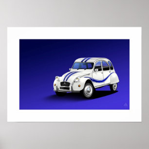 Citroen 2CV Beachcomber Poster Illustration