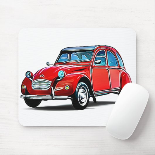Citroen 2CV Cartoon Mousepad (Mit Mouse)