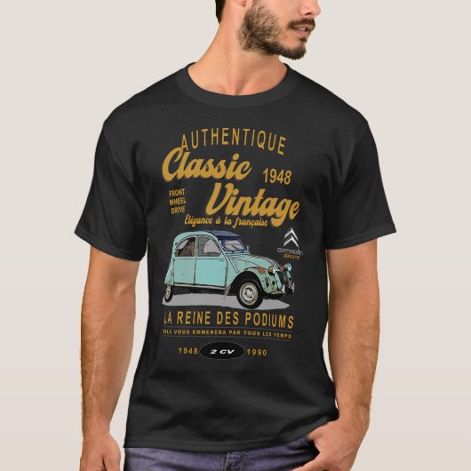 Citroen 2cv die Königin der Podien klassische Vint T-Shirt (Vorderseite)