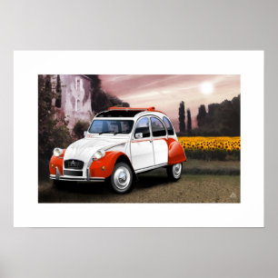 Citroen 2CV Dolly Poster Illustration
