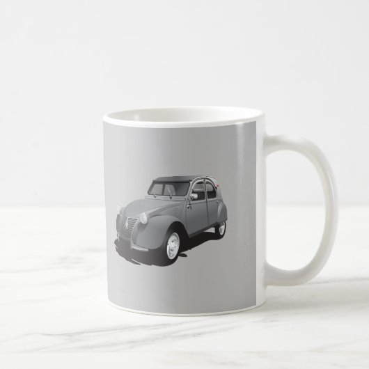 Citroën 2CV - Grau - Logo - diy Tasse - (Rechts)