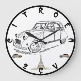 Citroen 2CV Image Wall Clock Große Wanduhr