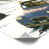 Citroen 2cv Klassisches Vintage Poster, Retro-Desi Poster (Ecke)