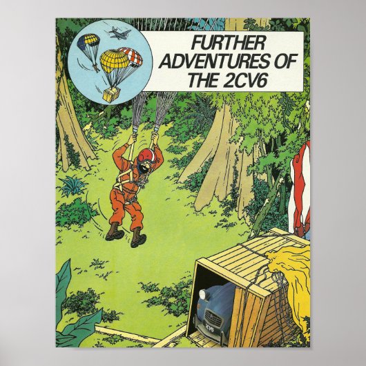 Citroen 2cv Klassisches Vintage Poster, Retro-Desi Poster (Vorne)