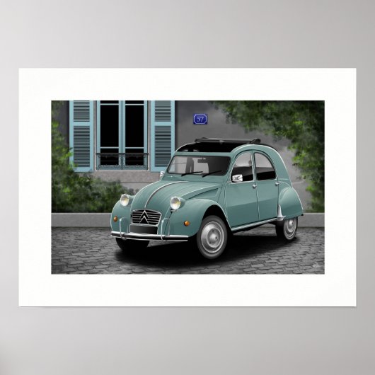 Citroen 2CV Poster Illustration (Vorne)