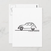 Citroen 2CV Postkarte (Vorne/Hinten)