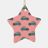 Citroen 2CVs - Green on Pink - Cars Keramikornament (Rechts)