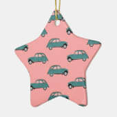 Citroen 2CVs - Green on Pink - Cars Keramikornament (Links)