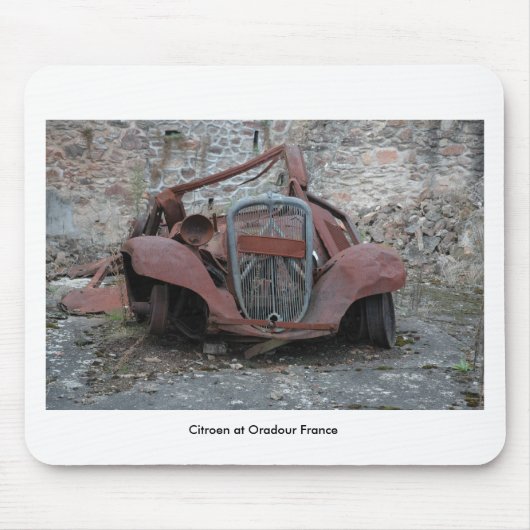 Citroen bei Oradour Frankreich Mousepad (Vorne)