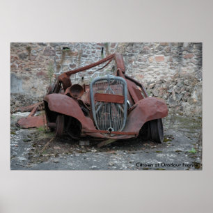 Citroen bei Oradour Frankreich Poster
