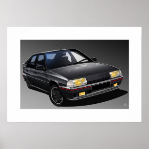 Citroen BX 16V Illustriertes Poster