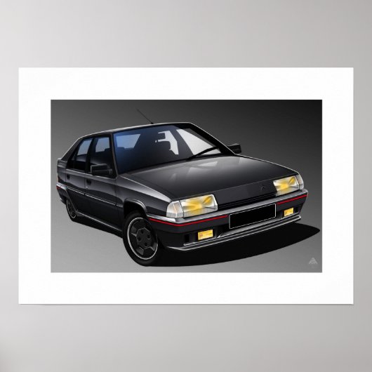 Citroen BX 16V Illustriertes Poster (Vorne)