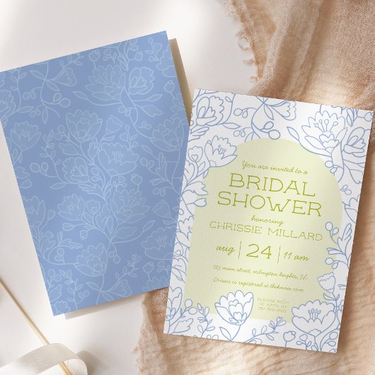 Citron Bloom Brautdusche Einladung