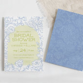 Citron Bloom Brautdusche Einladung