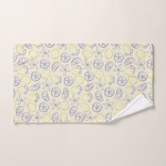 Citron Doodle Pattern Badehandtuch Set (Handtuch)