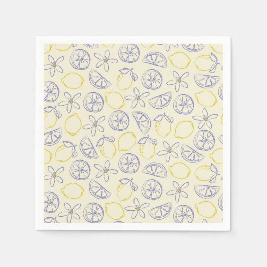 Citron Doodle Pattern Napkins Serviette (Vorderseite)