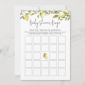 CITRON Lemon Baby Shower Bingo Einladung (Vorderseite)