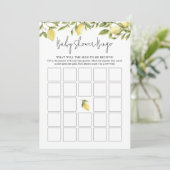 CITRON Lemon Baby Shower Bingo Einladung (Stehend Vorderseite)