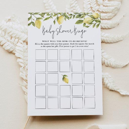CITRON Lemon Baby Shower Bingo Einladung