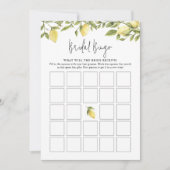 CITRON Lemon Bridal Bingo Einladung (Vorderseite)